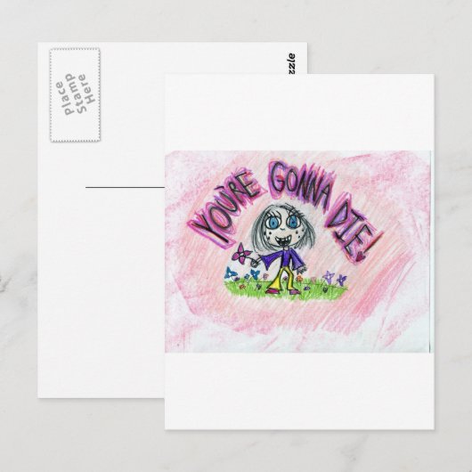 Carte Postale Tu vas mourir ! (Devant / Derrière)