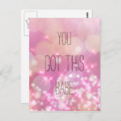 Carte Postale Tu Y Parviendras Bébé Citation Inspirante Rose Pai (Devant / Derrière)