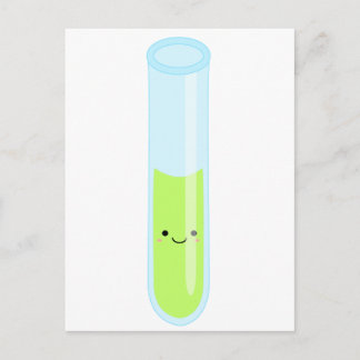 Carte Postale Tube d'essai Geeky kawaii