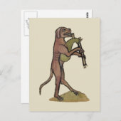 Carte Postale Tubes / Chien jouant à la cornemuse du chat (Devant / Derrière)