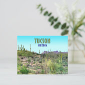 Carte Postale Tucson Arizona Cactus et Mountain Vintage (Debout devant)