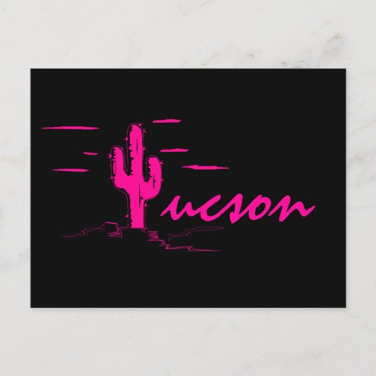 Carte Postale Tucson Arizona Neon Desert Nights Saguaro Cactus (Devant)