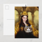Carte Postale Tudor princesse avec son chat (Devant / Derrière)