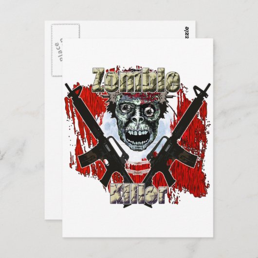 Carte Postale Tueur Zombie 4 (Devant / Derrière)