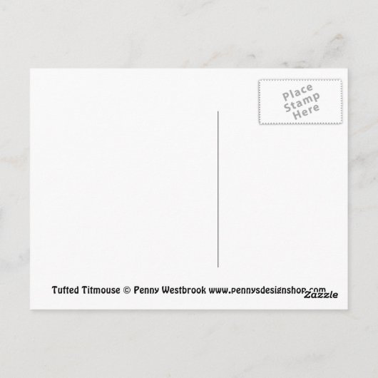 Carte postale Tufé Titmouse Bird (Dos)