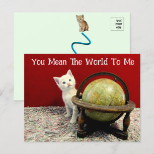 Carte Postale Tuffy McDuff Chat / Kitten Monde personnalisé