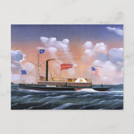 Carte Postale Tug à vapeur Victoria 1859 (Devant)