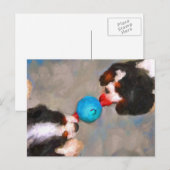 Carte postale Tug of War Cavalier KC Spaniels (Devant / Derrière)