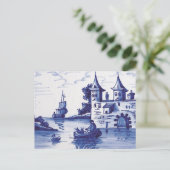 Carte Postale Tuile bleue traditionnelle (Debout devant)