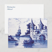 Carte Postale Tuile bleue traditionnelle (Devant / Derrière)