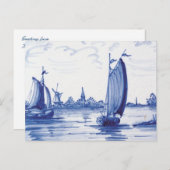 Carte Postale Tuile bleue traditionnelle (Devant / Derrière)