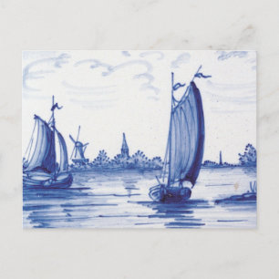 Carte Postale Tuile bleue traditionnelle