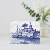 Carte Postale Tuile bleue traditionnelle (Debout devant)