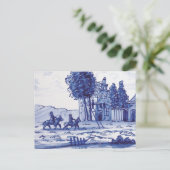Carte Postale Tuile bleue traditionnelle (Debout devant)