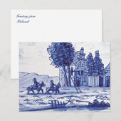 Carte Postale Tuile bleue traditionnelle (Devant / Derrière)