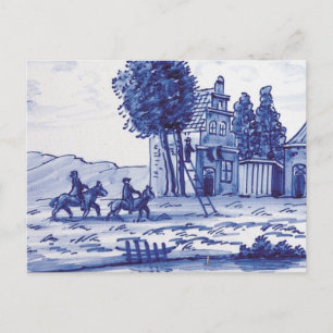 Carte Postale Tuile bleue traditionnelle