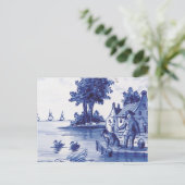 Carte Postale Tuile bleue traditionnelle (Debout devant)