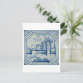 Carte Postale Tuile de Delft montrant un pont-levis au-dessus d' (Debout devant)