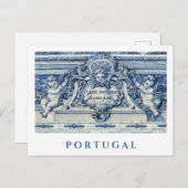 Carte Postale Tuiles murales portugaises bleues et blanches avec (Devant / Derrière)