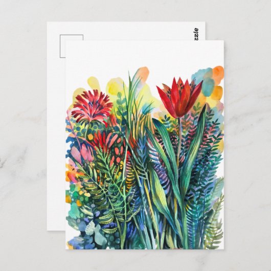 Carte Postale Tuliforme rouge (Devant / Derrière)