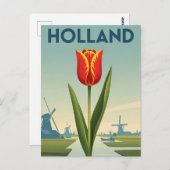 Carte Postale Tulip en Hollande Pays-Bas (Devant / Derrière)