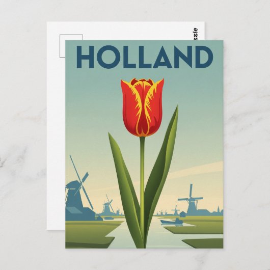 Carte Postale Tulip en Hollande Pays-Bas (Devant / Derrière)