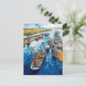 Carte Postale Tulip Fields with Barn and Stream Fantasy Painting (Debout devant)