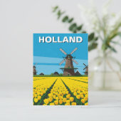Carte Postale Tulip Fields Wmill Holland Pays-Bas (Debout devant)