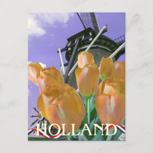 Carte Postale Tulip Wmill Art Holland Postcard