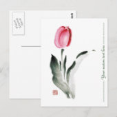 Carte Postale Tulipe à fleur d'encre somi-e orientale classique (Devant / Derrière)