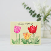 Carte Postale Tulipe, art de la gravure sur bois japonaise, Joye (Debout devant)