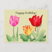 Carte Postale Tulipe, art de la gravure sur bois japonaise, Joye (Devant)