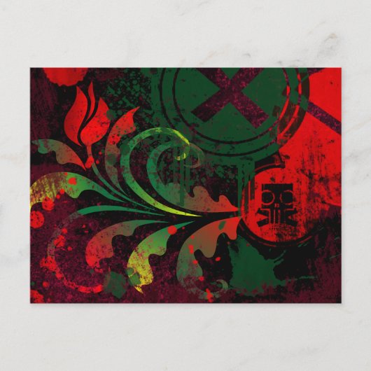 Carte Postale tulipe grunge (Devant)