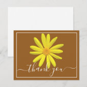 Carte Postale Tulipe Jaune Fond Brun Clair Merci (Devant / Derrière)