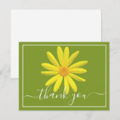 Carte Postale Tulipe jaune sur fond vert citron Merci (Devant / Derrière)