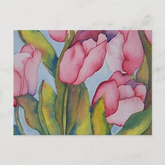 Carte postale Tulipe rose (Devant)
