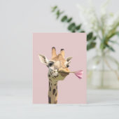 Carte Postale Tulipe Rose De Giraffe Romantique Pour Aimé Un (Debout devant)
