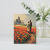 Carte Postale Tulipe Sérénité Vintage (Debout devant)