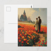 Carte Postale Tulipe Sérénité Vintage (Devant / Derrière)