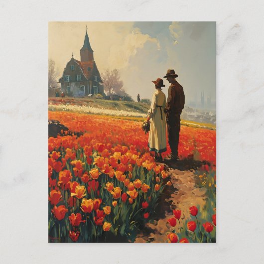 Carte Postale Tulipe Sérénité Vintage (Devant)