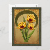 Carte Postale Tulipes Art Déco (Devant / Derrière)