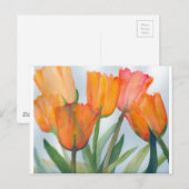 Carte Postale Tulipes d'agrumes orange (Devant / Derrière)
