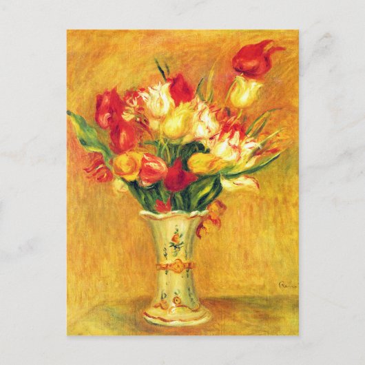 Carte Postale Tulipes dans un vase par Pierre Renoir (Devant)