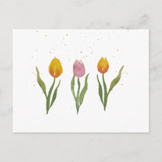 Carte Postale Tulipes d'aquarelle / Aquarell Tulpen