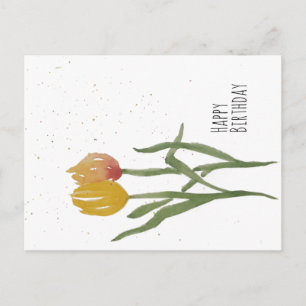 Carte Postale Tulipes d'aquarelle - Joyeux anniversaire