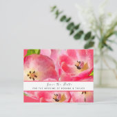 Carte Postale Tulipes d'aquarelle rose Enregistrer la date (Debout devant)