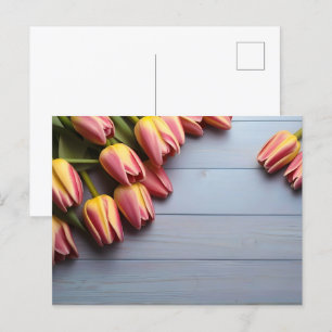 Carte Postale Tulipes de printemps pour la Saint Valentin