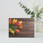 Carte Postale Tulipes de printemps pour la Saint Valentin (Debout devant)