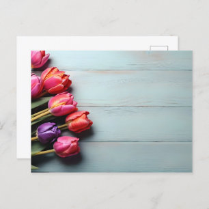 Carte Postale Tulipes de printemps pour la Saint Valentin