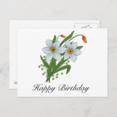 Carte Postale Tulipes et jonquilles Fleurs (Devant / Derrière)